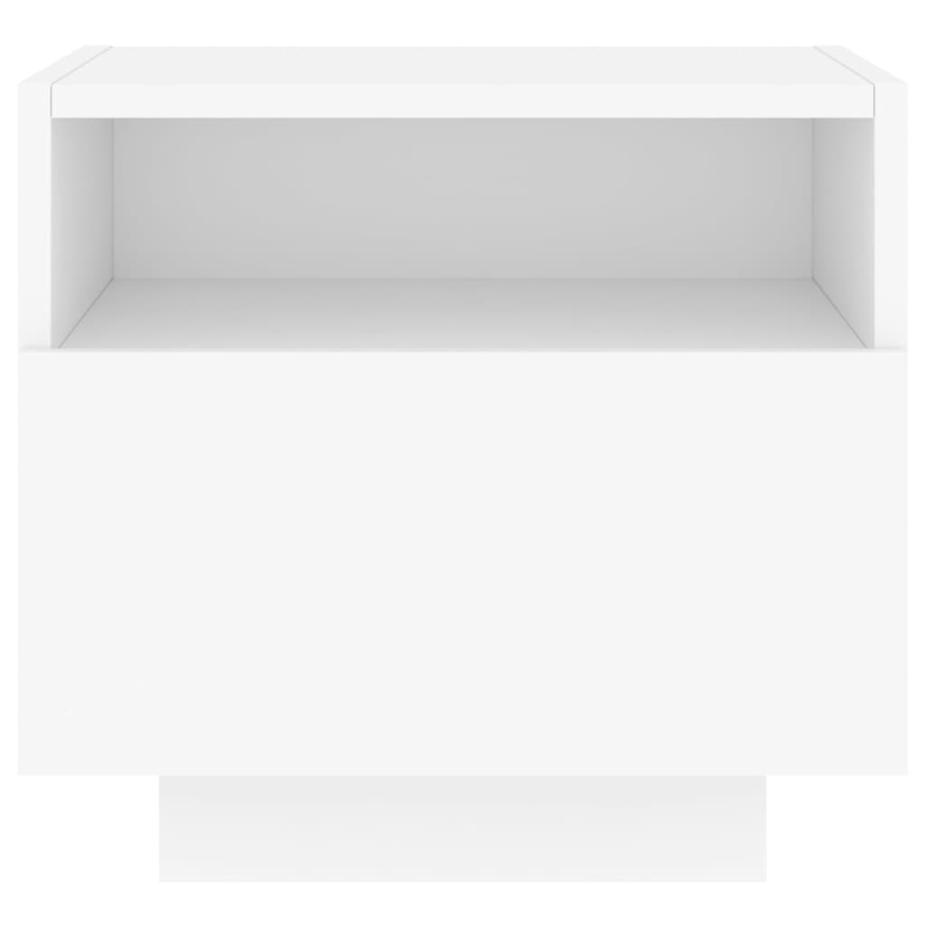 Nachttische mit LED-Leuchten 2 Stk. Weiß 40x39x37 cm
